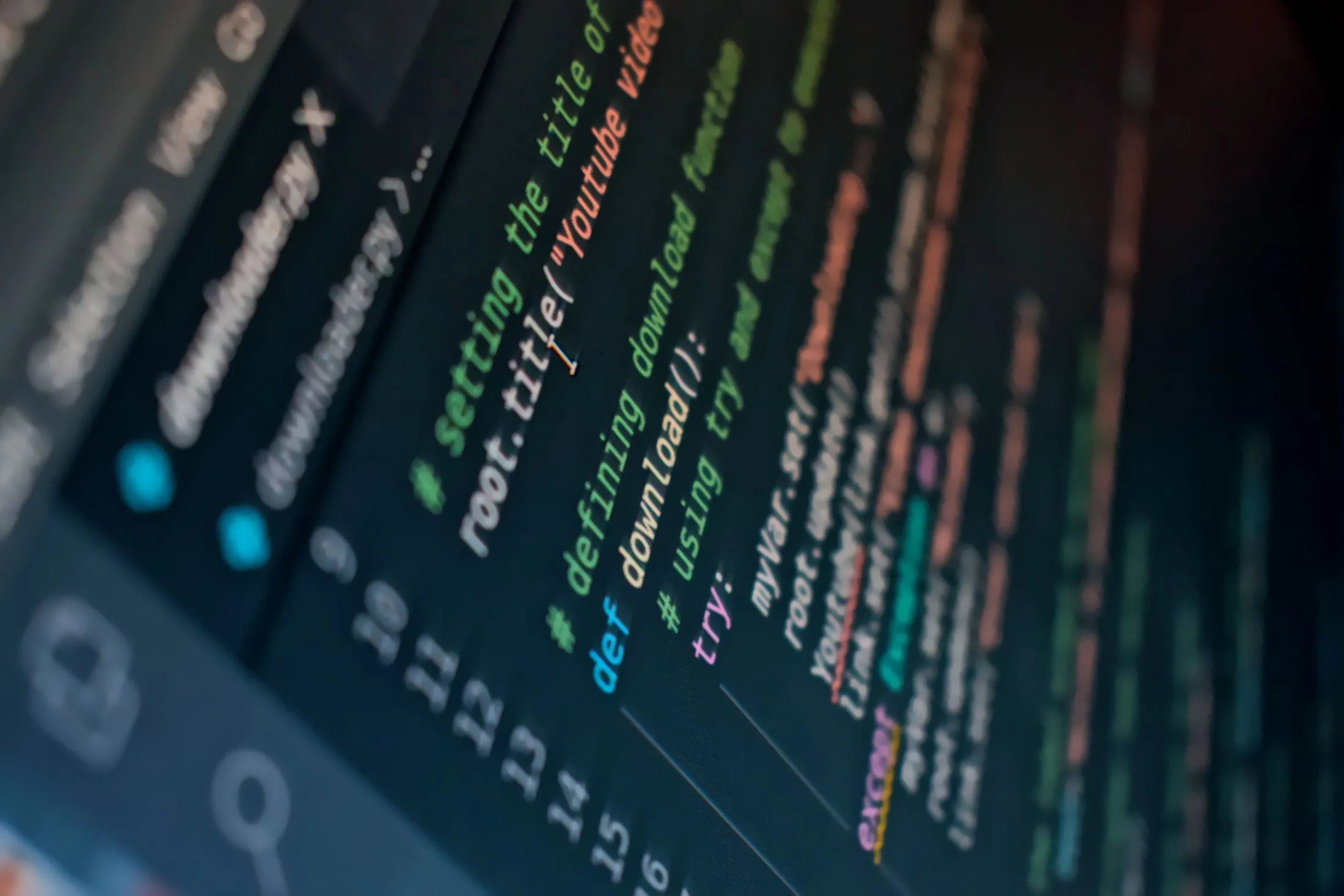 Programming code on a screen